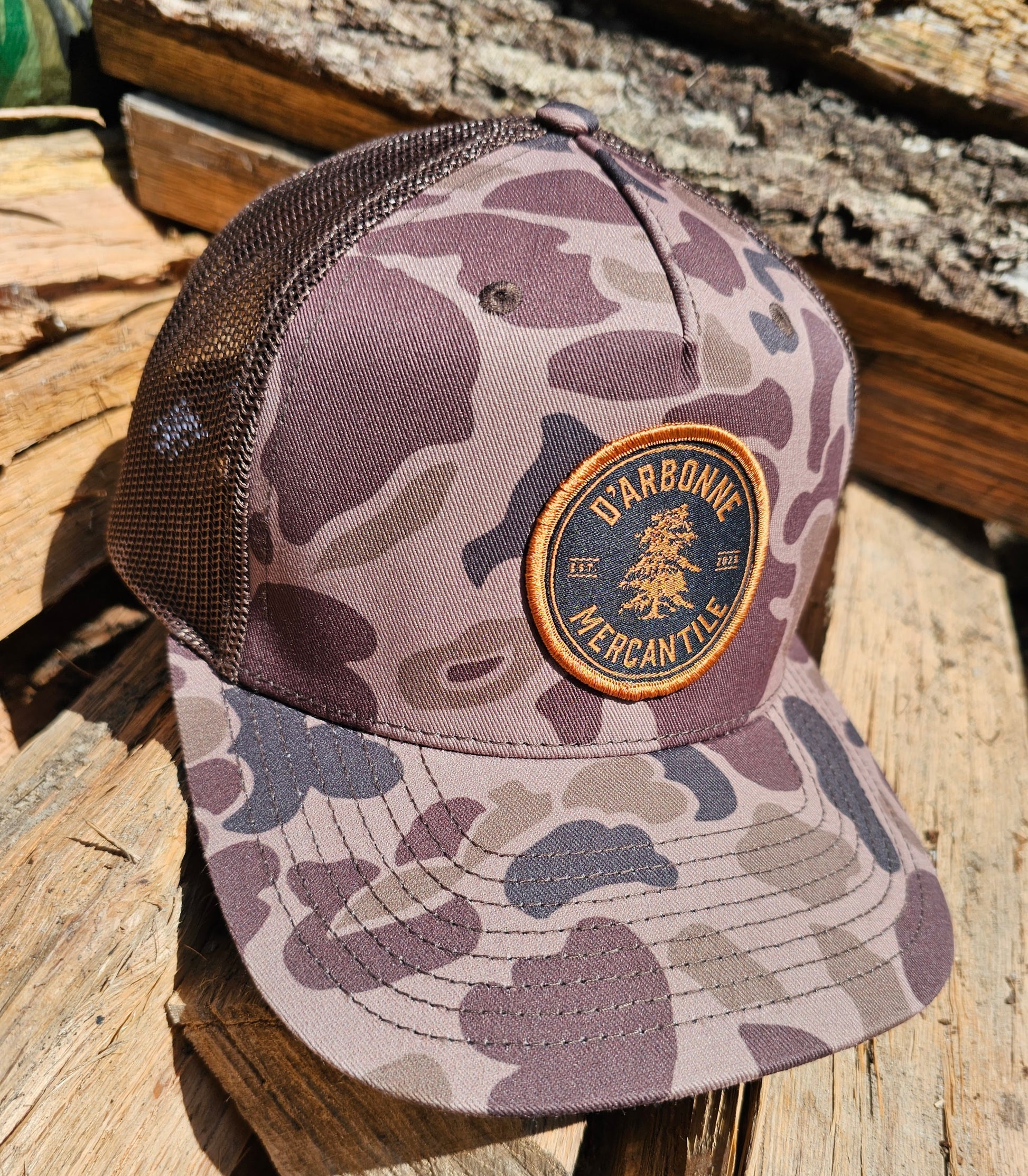 Old School Rocky Mountain Creeper Brown Duck Camo Trucker Hat – Von Burton  Supply